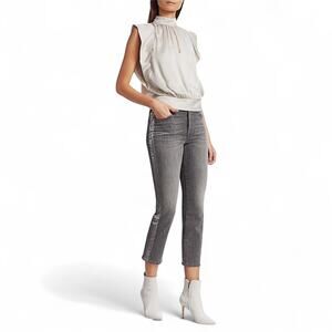 FRAME Denim Women's Le High Straight Gray Field Foil Tux LHSTFTX710 Size 28